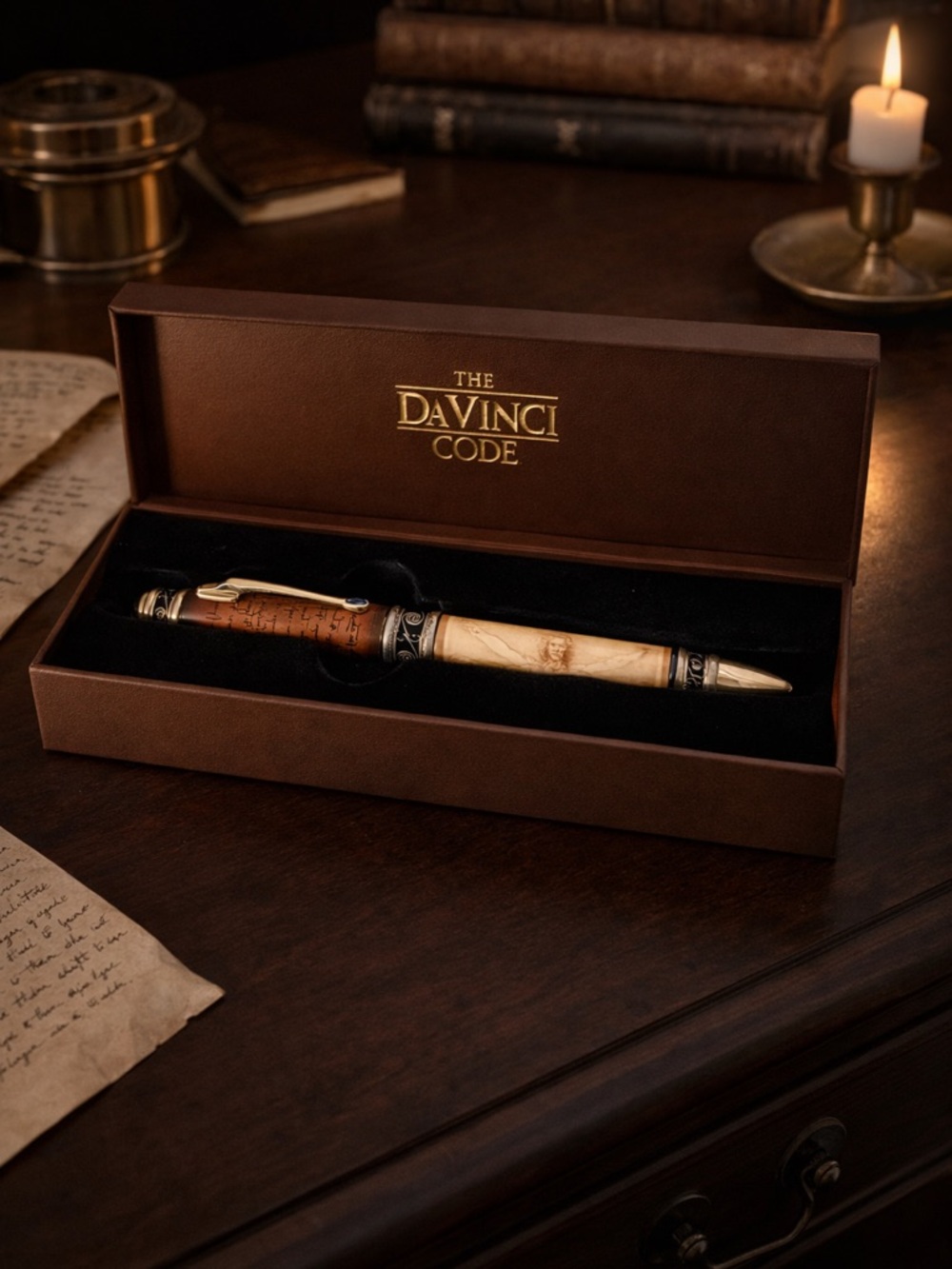 The Da Vinci Code Collectible Pen | Leonardo Inspired Ballpoint w/ Display Box